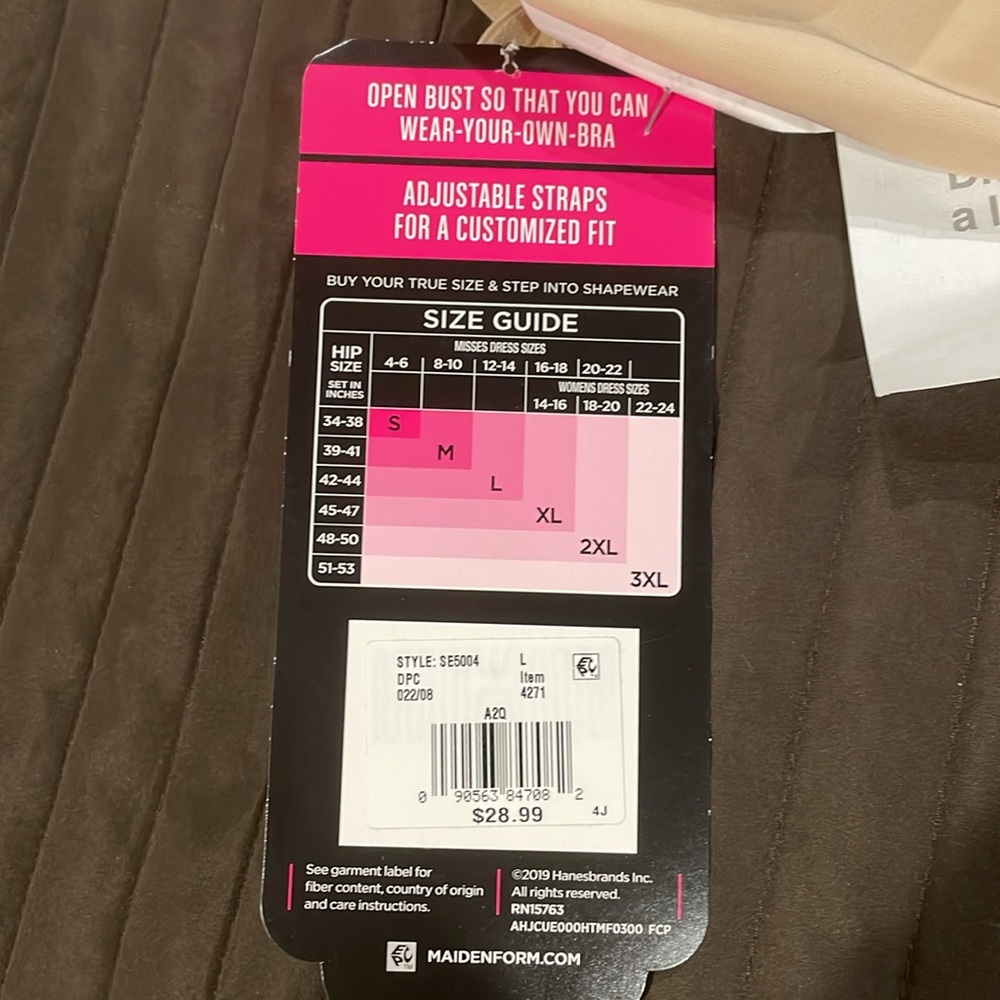 NWT Maidenform Open Bust Bodyshaper - L - Picture 6 of 6